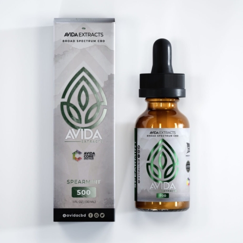 Spearmint Broad Spectrum CBD Oil and Box