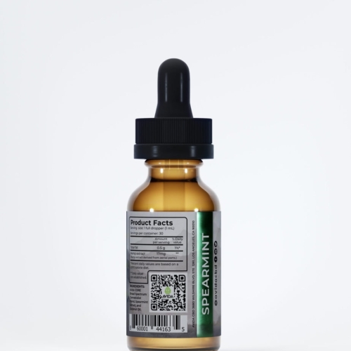 Spearmint Broad Spectrum CBD bottle back