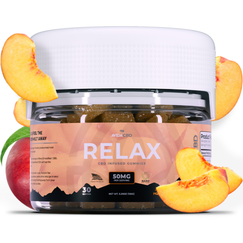 Peach Relax CBD Gummies 50mg