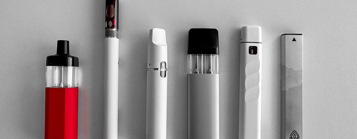 A collection of vape pens demonstrating the different types in the market.